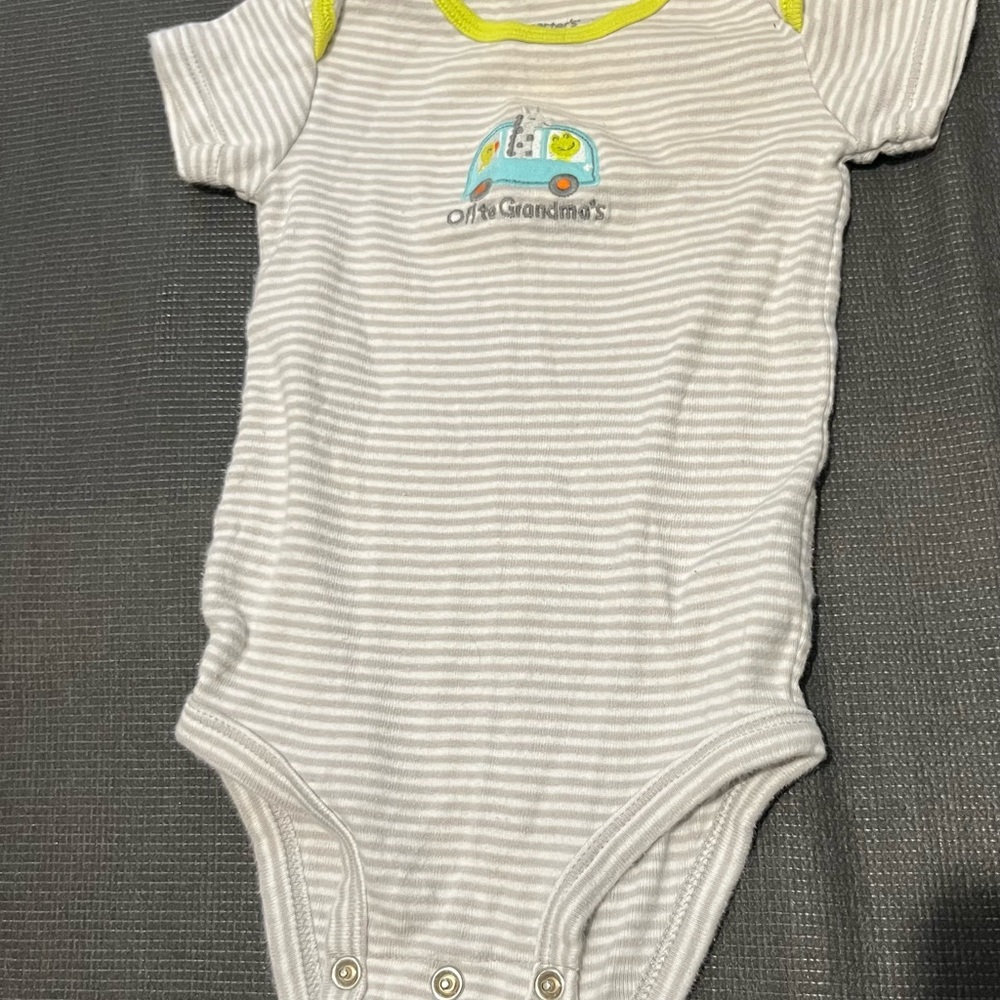 Carter's Gray and Yellow Striped Bodysuit